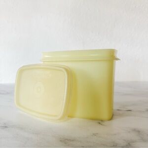 Vintage Tupperware Pale Yellow Storage Container with Lid